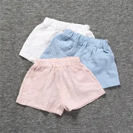 Pantaloncini estivi in cotone per ragazzi e ragazze Moda bambini Harem Baby Boy Pantaloni corti Tasche in puro colore Pantaloni sportivi corti da spiaggia per bambini