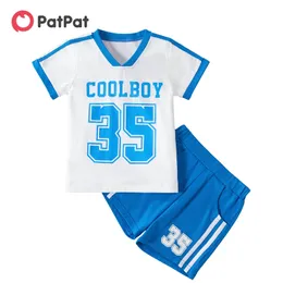 2 pcs toddler menino de algodão short-manga shorts terno estilo de rua toddler sets 210528