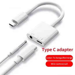 2 in 1 Tip-C 3.5mm Jack Kulaklık Adaptörü Bağlayıcı Aux Ses Kulaklık Samsung Xiaomi Huawei için USB-C Şarj Dönüştürücü için USB-C