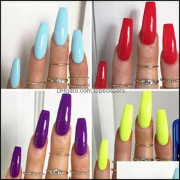 Unhas salon beleza beleza100pcs / set acrílico dicas de unhas falsas matte fosco erage longo ballet arte manicure francês ferramenta1 drop entrega 2021 ELWL