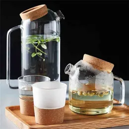 Large Capacity Transparent Glass Teapot Heat Resistant Kettle Office Tea Pot Creative Coffee Maker Household Juice Water Jug 210724