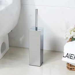 Tuvalet Fırçaları Tutucular Paslanmaz Çelik Fırça Uzun Namlu Vücut Ücretsiz Delme Kolye Kare Gümüş Zemine Monte Tutucu