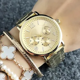 Moda Marka Watch Na Rękę Dla Kobiet Dziewczyna 3 Pokrętła Styl Steel Metal Zespół Kwarcowy Zegarki Popularne Pretty Grace Trwała Casual Prezent Uroczy