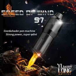 Yilong Pen Style Short Rotation Tattoo MachineコアレスモーターDC接続3.5インチの長さ210622