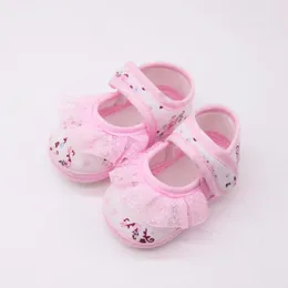 Första vandrare Arloneet Baby Girl Shoe Soce Flower Print Shoes Single Toddler Princess Born