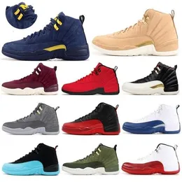 Jumpman 12 Designer Trainers Original Mens Basketball Shoes Cherry 11 Dunks Jordon 4 Jordens 12s Del Sol Gym Men Red Sports Sneakers Z85C
