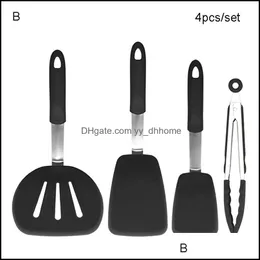 Kochutensilien, Küchenutensilien, Küche, Esszimmer, Bar, Haus, Garten, 4 Stück/Set Sile Turners Spata Set Pancake Pers Antihaft-Gummi-Utensilien für F