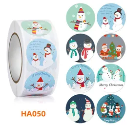 Confezione regalo 500 pezzi Adesivi di buon Natale Animali Pupazzo di neve Bambini Imballaggio Avvolgimento Adesivo sigillante Grazie Etichette adesive Etichette