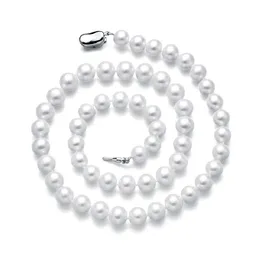 2020 Fashion White Pearl Necklace 8-9mm High Quality Natural Freshwater Pearl Choker Necklaces For Women Jewelry Gift SPEZ Q0531