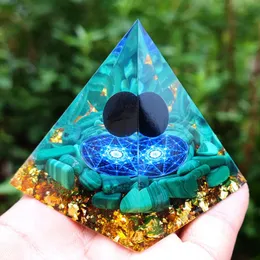 Dekorativa Objekt Figurines Orgonite Pyramid PeridoT Healing Crystal Energy Generator Symboliserar Lucky Samla Fortune Protection Meditati