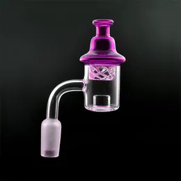 Kort Core Reactor Quartz Banger Carb Cap Set 25mm Quartz Nail 10mm 14mm 18mm Man Kvinna Platt Top Bangers för DAB Rigger Glas Bongs