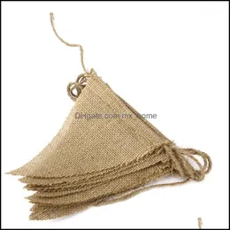 Flags Festive Party Supplies Home & Gardenwholesale- 2.8M Vintage Shabby Chic Hessian Burlap Banner Rustic Wedding Bunting Decors Buntings W