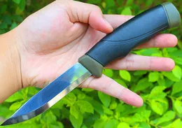 Fast shipping Outdoor Survival Straight Hunting Knife 9Cr13Mov Mirror Polish Blade Rubber+ABS Handle Fixed Blade Tactical Knives With Kydex