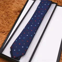 Gravatas masculinas com design de moda, estilo de marca, bordados, designer de luxo, gravatas de negócios com caixa