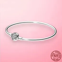 S925 Silver Bracelet Femme Snowflake Heart Zircon Clasp Femme Snake Chain Bracelets & Bangles Women Jewelry gift