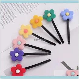 10st flickor Colorf Flower Hairpins For Women Fashion Aessory BB Clip Jewelry Harts Hårklipp Barrettes Drop Leverans 2021 AMZ5Y