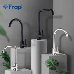 Frap High Quality Stainless Steel Black Spray Paint Kitchen Sink Faucet Single Handle Cold and Water Mixer Faucets Y40001/3 210724