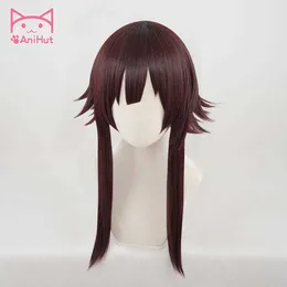 AniHutMegumin Cosplay Wig Anime God's Blessing on this Wonderful World Synthetic Dark Red Hair Costumes Y0913
