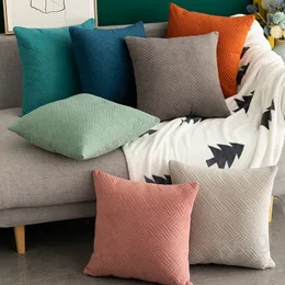 45 * 45 cm linie splotu rzucają poduszki etui poliester stałe kolor sofa sofa poduszka domowa Dekoracja sypialni Prosta poszewka na poszewki BH4823 TQQ