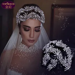 Rhinestone Tiara Barok Kristal Gelin Kenar Taç Düğün Takı Saç Aksesuarları Diamond Bridal Crowns Head3009