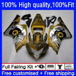 Formy wtryskowe Body do SUZUKI GSXR600 GSXR-750 GSX-R750 K4 750CC 04 05 20NO.44 GSXR 600 750 CC 600CC GSX-R600 04-05 GSXR750 Złoty Srebrzysty GSXR-600 2004 2005 OEM