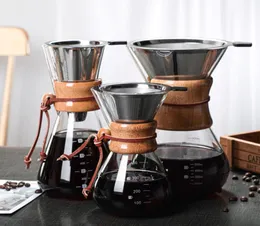 Coffeeware sets fabricador de café feitos à mão conjunto de filtro alto borossilicato de alta temperatura resistente vidro