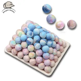 50PCS Silicone Planet Pärlor Teether För Tänder DIY Barn Tandleksaker Tugga Baby Chewable Nursing Pearls 210909