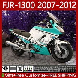 Body Kit für Yamaha FJR-1300 FJR1300A FJR White Blue 1300 A CC 2001-2012 Bodywork 108NO.1066 FJR-1300A 2007 2009 2009 2012 2012 2012 FJR1300 07 08 09 10 11 12 OEM-Verkleidung