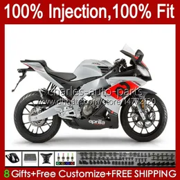 Einspritzverkleidungen für Aprilia RSV RS 125 RR 125RR RS4 RS125 06 07 08 09 10 11 Schwarz silbrig 34Nr