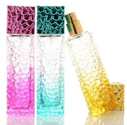 Water Cube Design Empty Perfume Bottles 50ml Colorful Atomizer Spray Glass Refillable Bottle Travle Spray Scent Case SN4457