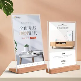 A6 Acrylic L-Style T-T-typ Strong Retail Services Table Signboard Double-Sided Sign Display Card Rack Table A4 Paper Holder Shower