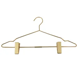 Nordic Style Rose Gold Metal Byxor Kjol Slack Hangers med Clips Hanger Rack Klädaffär Garderob Arrangör A217291