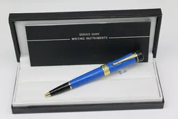 La penna a sfera unica della serie Lucky Star, realizzata in resina blu di alta qualità con finiture in oro rosa/oro a otto colori, fornisce un regalo perfetto per la scuola per ufficio