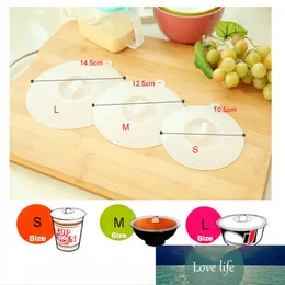 Hot Sale Clear White Silicone Sealing Cup Cover Useful Wrapping Lid Size S//L