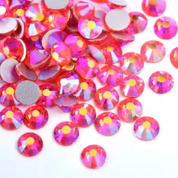 SS3-SS30 Laranja AB Non Hot Fix Rhinstones Glitters Strass Cristal de Vidro Strass para Nail Art Decorações