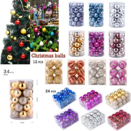 Party Dekoration 34 Stücke 60mm Weihnachten Weihnachtsbaum Kugeln Ornamente Flitter Hängen Hause Ornament Dekor Bolas De Navidad