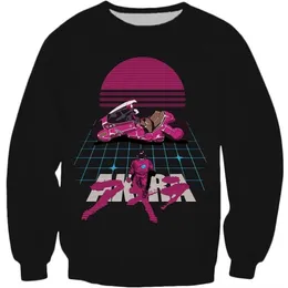 Drop Shipping Akira Kaneda Neo Tokyo Anime Baskılı Crewneck Kazak Sıcak Satış Harajuku Moda Erkekler Uzun Kollu Kazak LJ200826