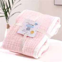 12 Colors Summer Blanket 6 Layers Muslin Cotton Bedspread Coverlet Soft Sleeping Quilt 150*200cm 200*230cm 211122