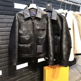2023 Mode Herren Jacken Revers Reißverschluss Strickjacke mit mehreren Taschen verzierte Jacke Straße Casual Winter Wear Mantel