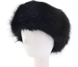 Kvinnor Faux Fur Winter Headband 7 Färger Mode Head Wrap Plush Earmuffs Cover Hair Tillbehör Gratis Ship