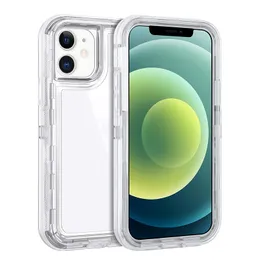 3 in 1 Defend Phone Cases for iPhone 12 11 Pro Max XR XS 7 8 Plus SE2020 Rubber Hybrid Heavy Duty Defender Shockproof Transparent Case
