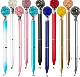 Crystal Element Роликовый шар Pen Big Diamond Ballpoint Bearpoint GEM Свадебный офис Подарок 11 Цветов RRB13217