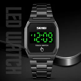 SKMEI Datum Tid Klockor För Män Kvinnor Led Touch Watch Men Digital Armbandsches Fashion Slim Mens Lady Klockor Reloj Hombre 1679 Q0524