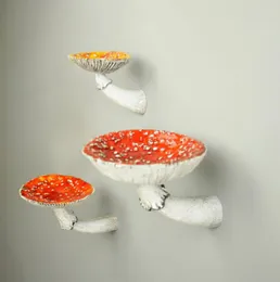 Mushroom Hanging Shelf Soap Dishes Bathroom Shelves Creative home storage mushroom wall hanger resin crafts
