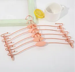 Rose Gold Metal Clothes Hanger with Clothespins Clip Bra Underwear Lingerie Panties Drying Rack Hanger Hook SN3257