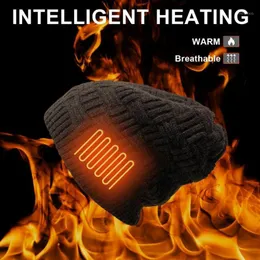 Fashion Winter Warm Heated Fleece Cap Balaclava Washable Hat Battery Beanie Electric Rechargeable Cycling Caps & Masks