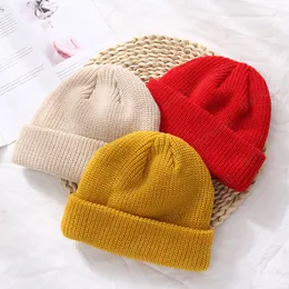 Sombreros de invierno para las mujeres Sólido Color Skullies de lana Gorros de punto Caps Hombres Caliente Ski Hip-Hop Melon Cap Fashion Bonnet
