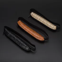 Krokodilväska Handgjorda anteckningsbok Penna Bag Leather Fountain Pen Cases Cover Sleeve Peoch Office School Students leveranser