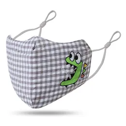 New Children face-masks anti-dust breathable washable cotton cloth masks three-dimensional color grid