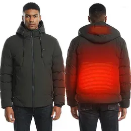 メンズトレンチコートUSB加熱された冬のジャケット男性女性背中と襟の暖房太いパー​​カーのホームブレのソリッドプラスのサイズの服20211